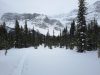 Heading to the Bow lake Crowfoot Glacier