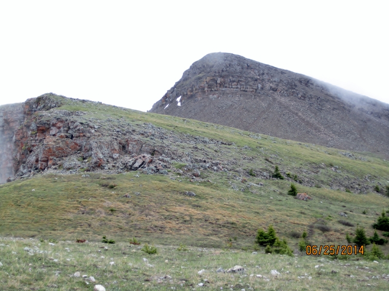 Rock face of lower summit